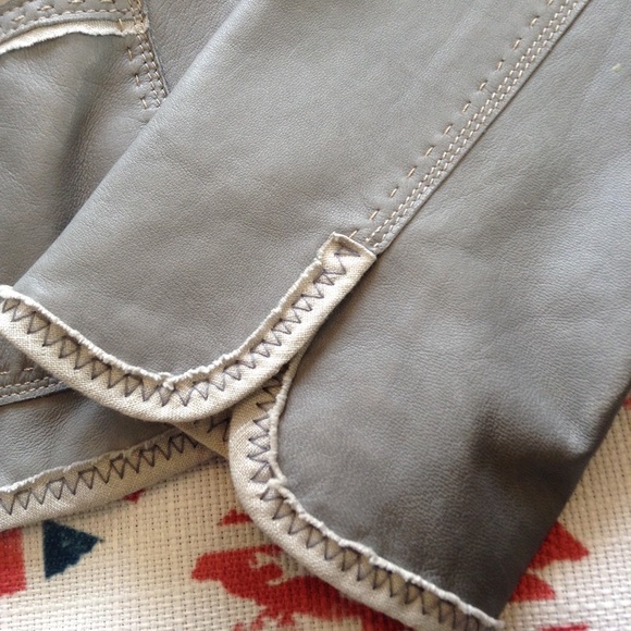 Ellie Tahari Pewter Grey Leather Jacket - Picture 6 of 8